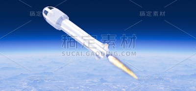 旅游太空旅行，火箭和太空舱，一旦Kàrmàn线到达，太空舱将与火箭分离。第一次旅游飞行
