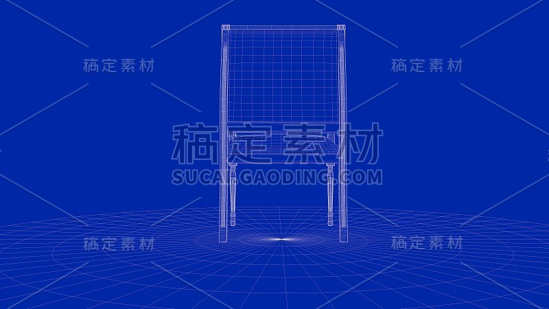 一个轮廓椅子对象的3d渲染