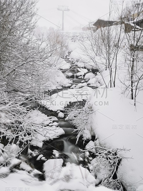 法国夏蒙尼，勃朗山，高山，滑雪，滑雪板，旅游，旅游，度假，美丽的雪冬天