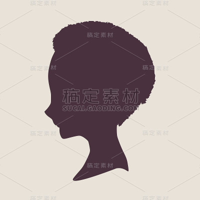 小女孩的侧影。