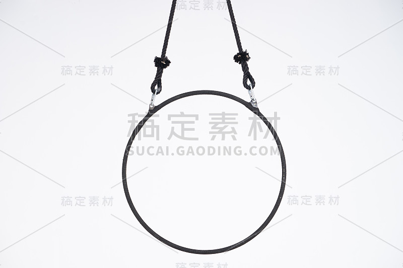 Black aerial hoop isolated on white background