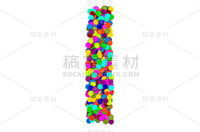 信I来自五彩纸屑。3D渲染孤立的白色背景