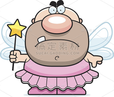 卡通愤怒的牙仙子