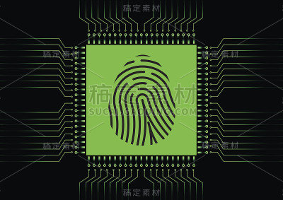 数字指纹扫描仪;识别系统;网络安全的概念