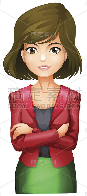 穿着红色上衣的女士