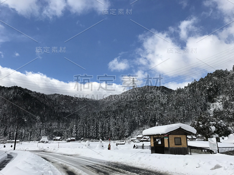 京都宫山历史村，冬天