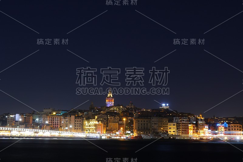 加拉塔和卡拉科伊的夜景