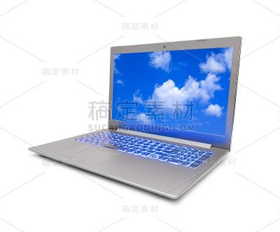 笔记本屏幕上的天空