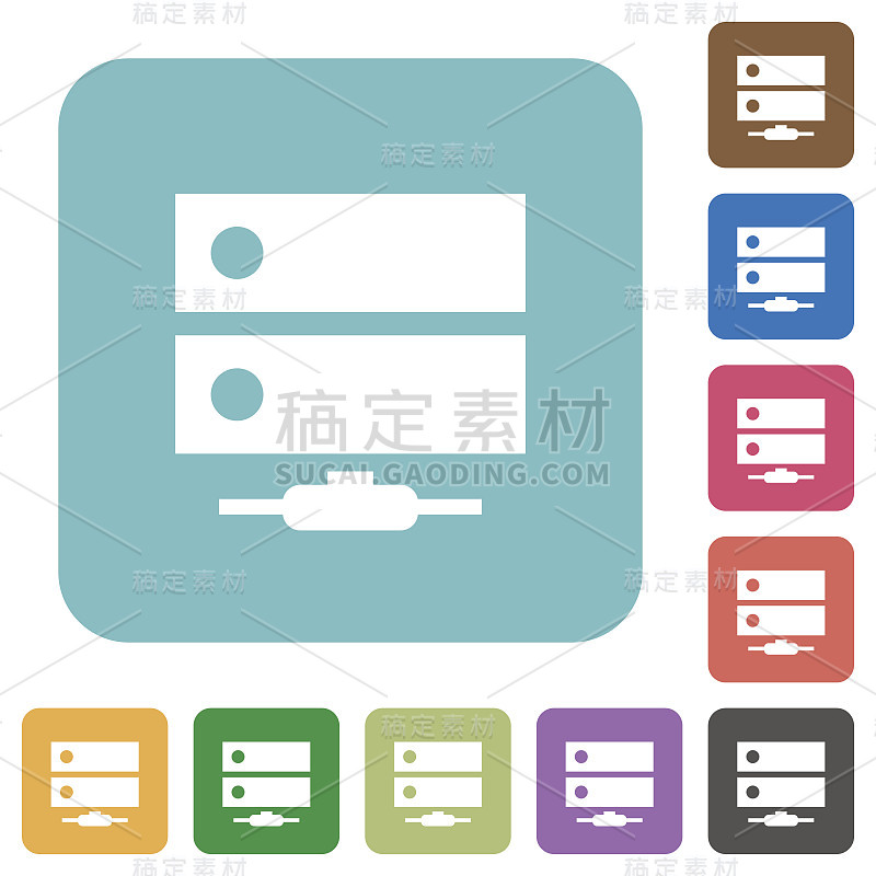 网络驱动器圆角正方形平面图标