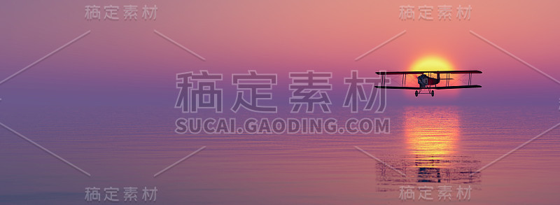 空中的旧飞机