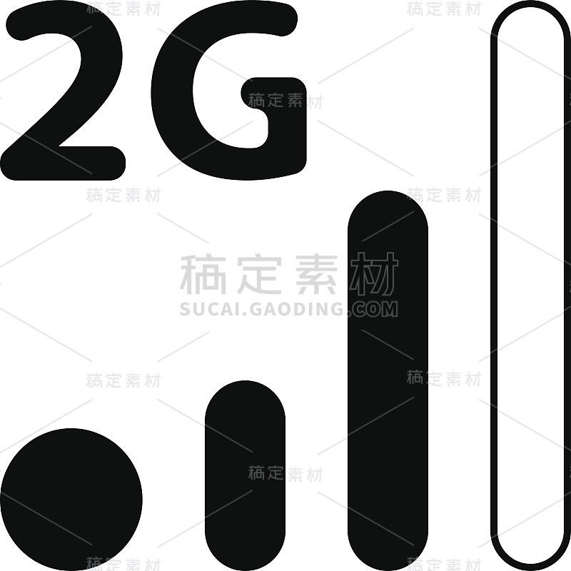 手机智能手机2G网络矢量图标