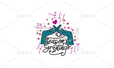 季节的问候模板向量