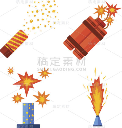 烟火和烟花矢量图标