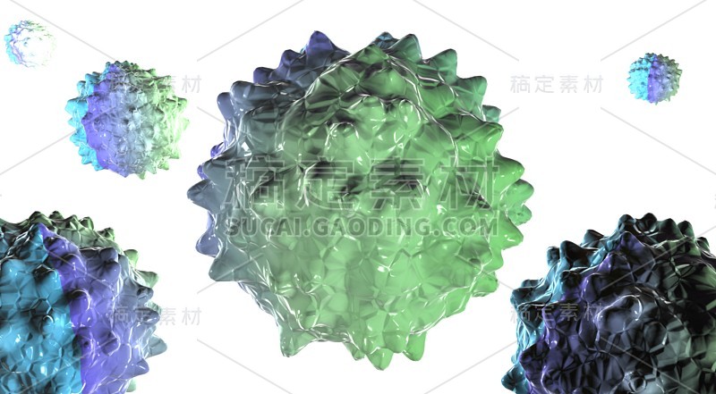 corona病毒白色背景3d
