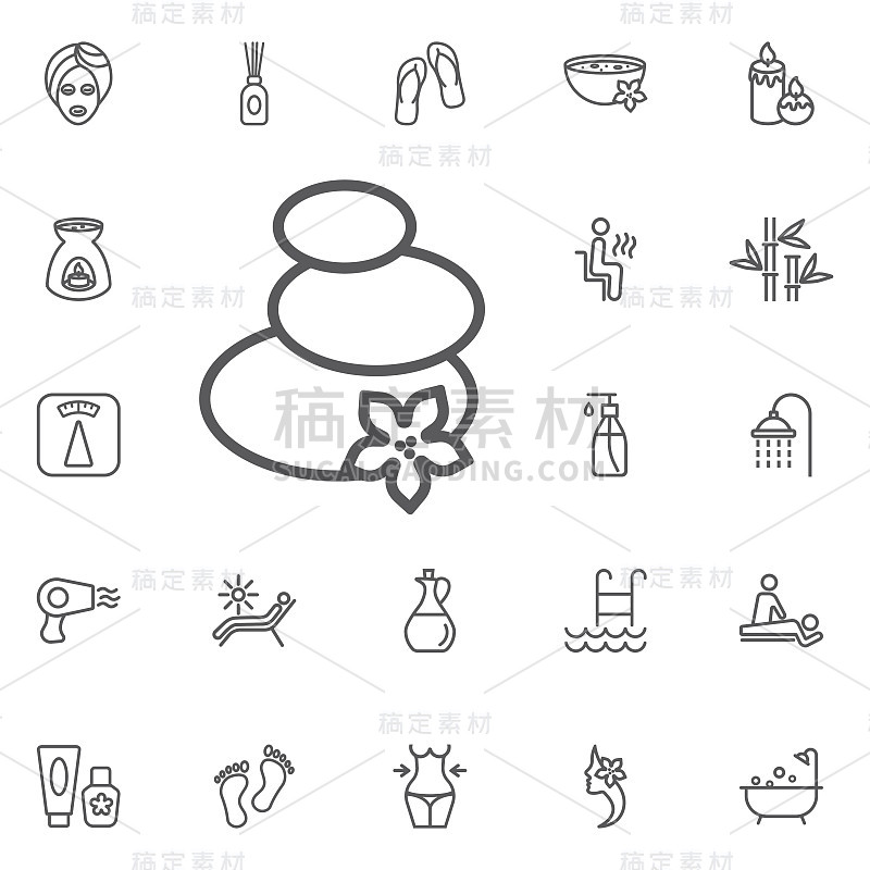石图标。美丽图标套装
