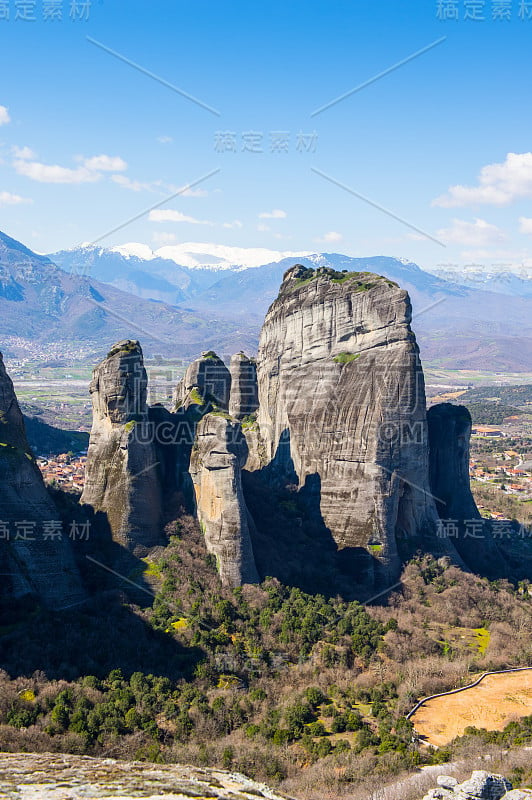 希腊塞萨利迈特拉山的修道院建筑群。联合国教科文组织世界遗产名录