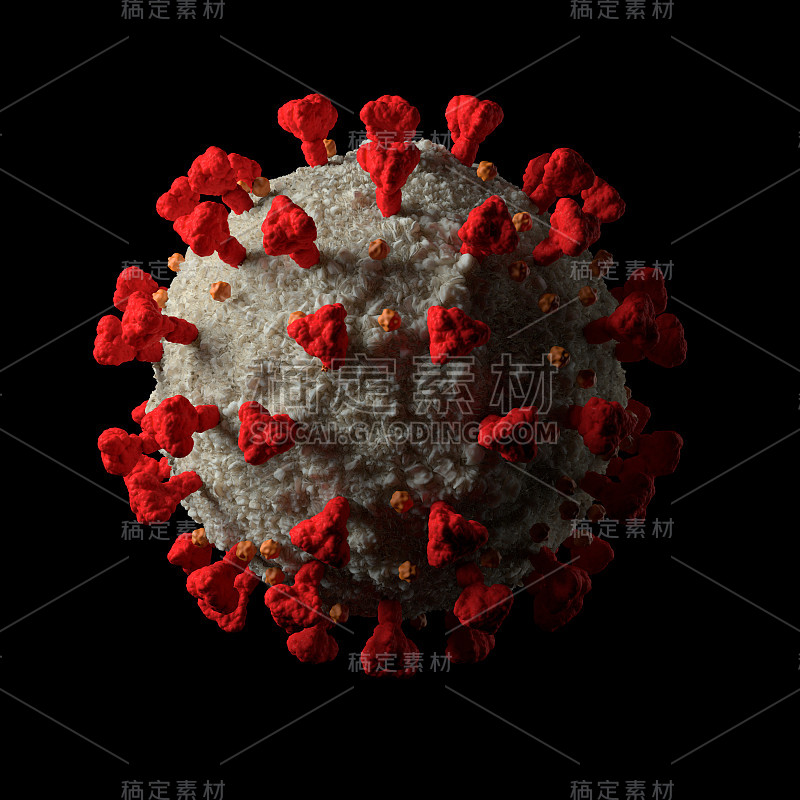 nCov细胞的详细宏3d渲染。病毒的概念。冠状病毒可视化。2019 - covid。