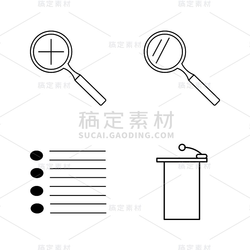 基本内容线性轮廓向量图标集