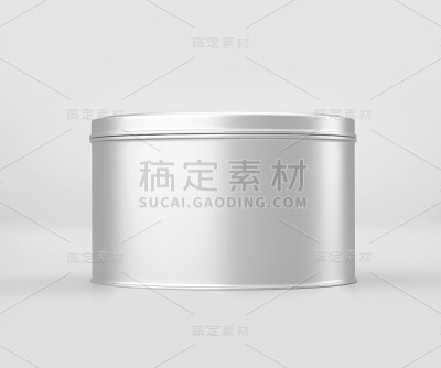 白色圆锡罐模型，空白食物容器