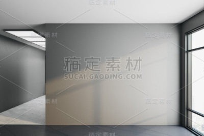 带有copyspace的灰色内部空间