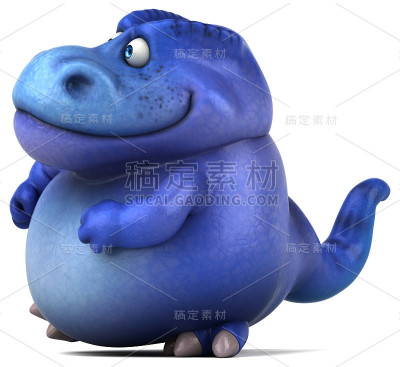 有趣的恐龙- 3D插图