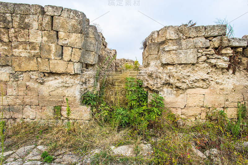 Ras Shamra出土的废墟。乌加里特，地中海东部的一个古老港口城市，位于Ras Shamra。