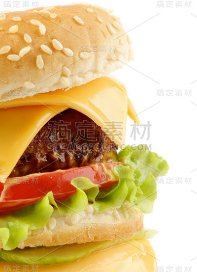 美味的芝士汉堡