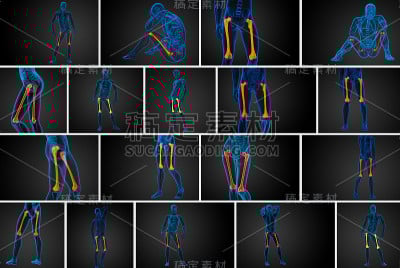 股骨骨的3d渲染医学插图