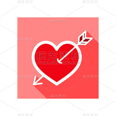 箭头图标。爱的迹象