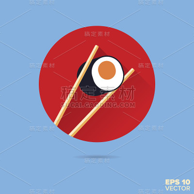 寿司平铺设计矢量图标