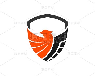 简单的盾牌和展翅的爱国鹰