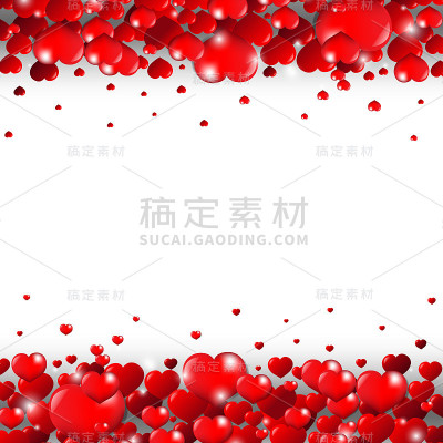 情人节边界孤立的白色背景