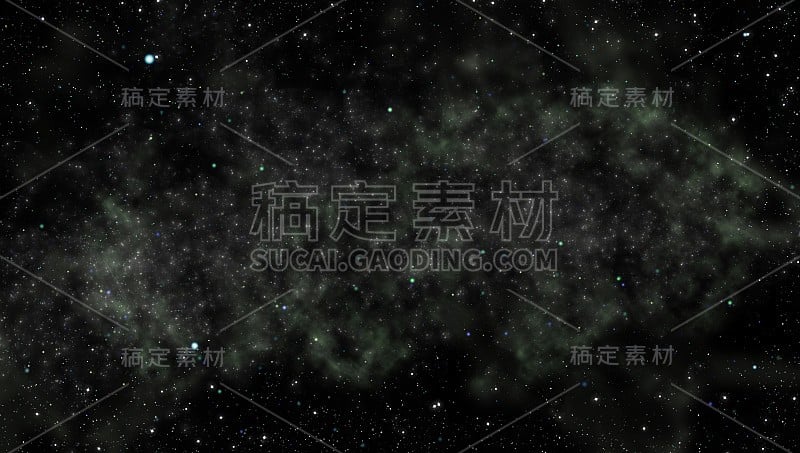 深空中的星云和星系。银河系中有恒星和宇宙尘埃