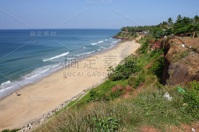 在Varkala海滩,