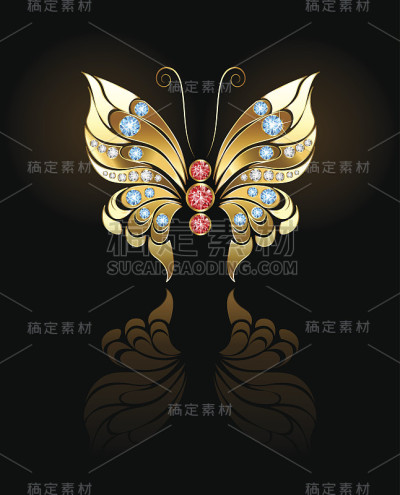 镶宝石的金蝴蝶