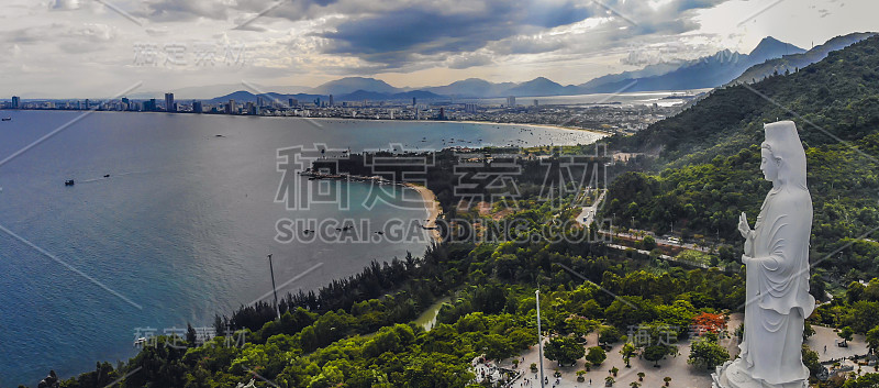 鸟瞰图林翁塔，松特半岛在岘港市