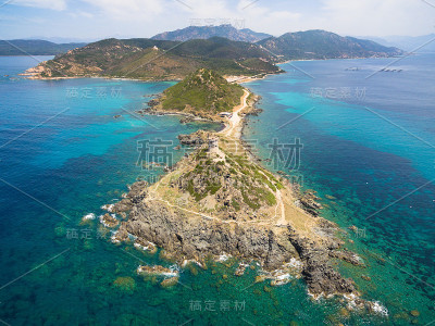 法国科西嘉血腥群岛鸟瞰图