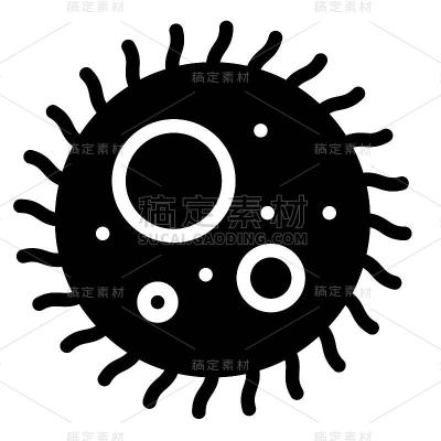 变形虫或变形虫矢量插图，固体风格图标