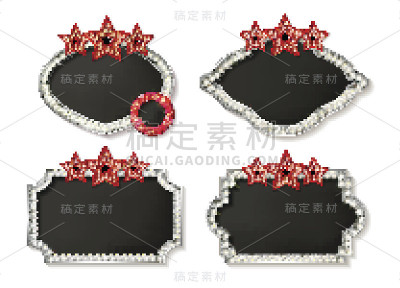 大套复古的框架与发光的灯。