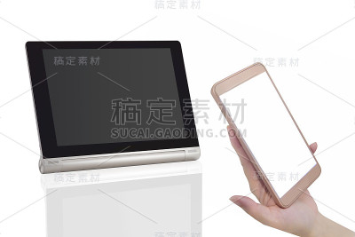 黑屏的平板电脑和智能手机