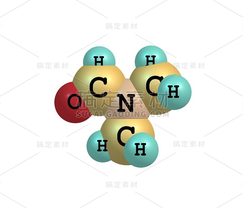 二甲基甲酰胺分子孤立于白色