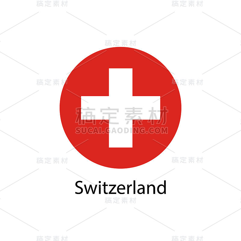 瑞士国旗。正式的颜色和比例正确。