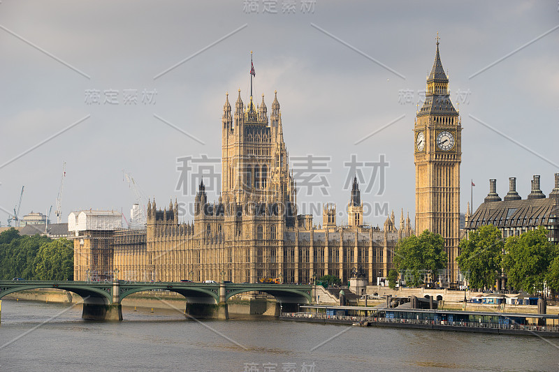 英国伦敦，威斯敏斯特宫，大本钟