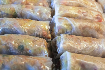 猪肉春卷的特写