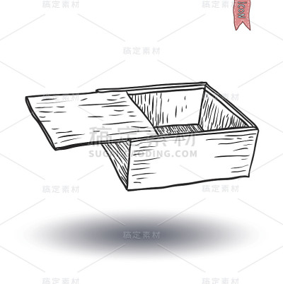 盒子收集，涂鸦集。矢量插图。