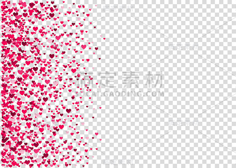 粉红色的心形碎纸。