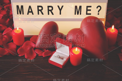 情人节快乐/你愿意嫁给我吗概念。措词，字母，书法，字体
