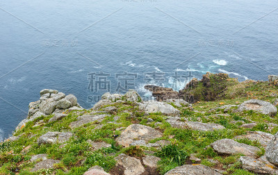 菲斯特拉角(西班牙)的海景。