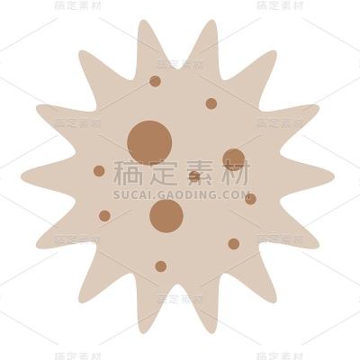 变形虫或细菌载体插图，平面风格图标