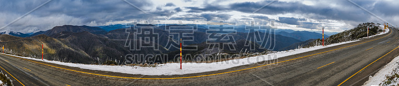 风景全景穆迪冬季景观澳大利亚雪山